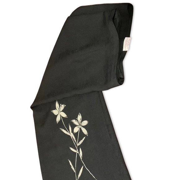 Long Black Skirt w/ Floral Detail - Picture 1 of 2